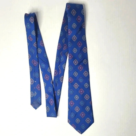 GEOFFREY BEENE Blue Patterned Men's Tie - Picture 3 of 7